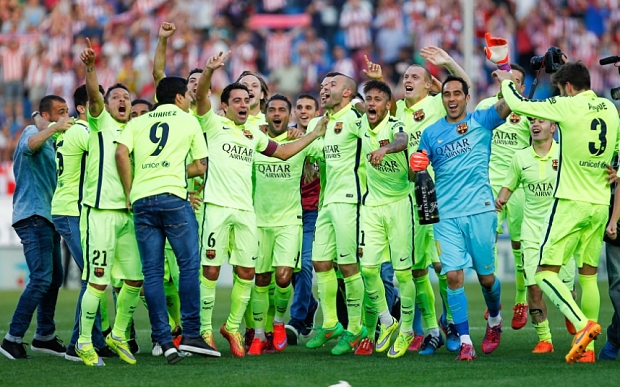 Atletico Madrid v Barcelona, La Liga Football, Vicente Calderon Stadium, Madrid, Spain - 17  May 2015