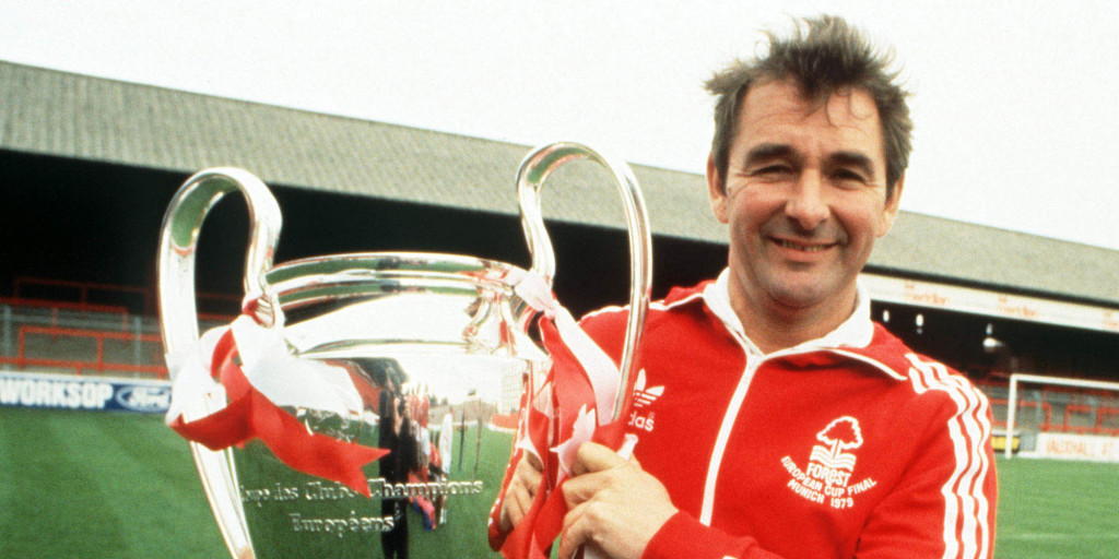 Sport. Football. England. 1980. Nottingham Forest manager Brian Clough with the European Cup trophy.